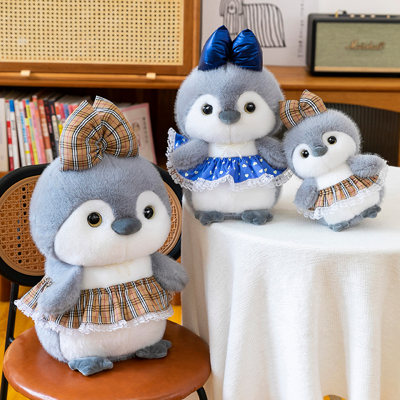 New cute bow dress, penguin plush toy doll, aquarium souvenir, children's birthday gift Application Scenario