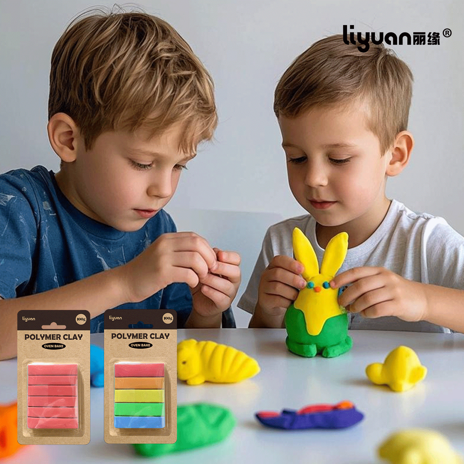 Wholesale of 100g soft clay children's diy colored clay and plasticine toys in 10 or 24 colors polymer clay Specification drawing