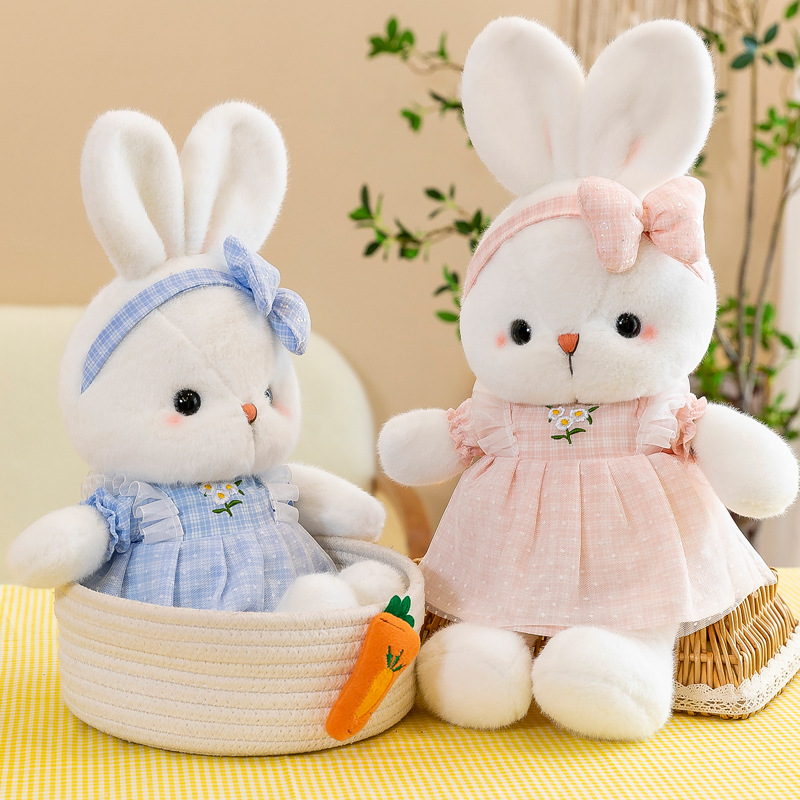 Cute foreign trade flower dress rabbit plush toy cartoon super cute soothing rabbit doll Valentine's Day birthday gift details Picture