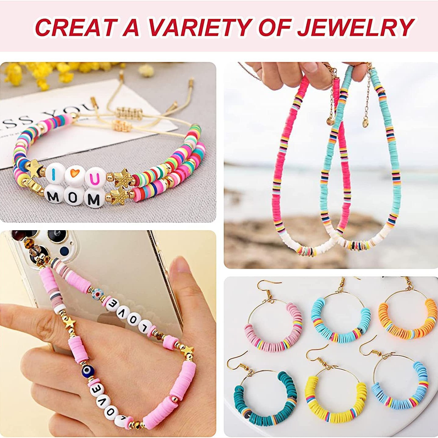 Cross-border 48-color DIY soft clay slicing set, clay bead jewelry making, bracelet, necklace, bead manufacturer wholesale Specification drawing