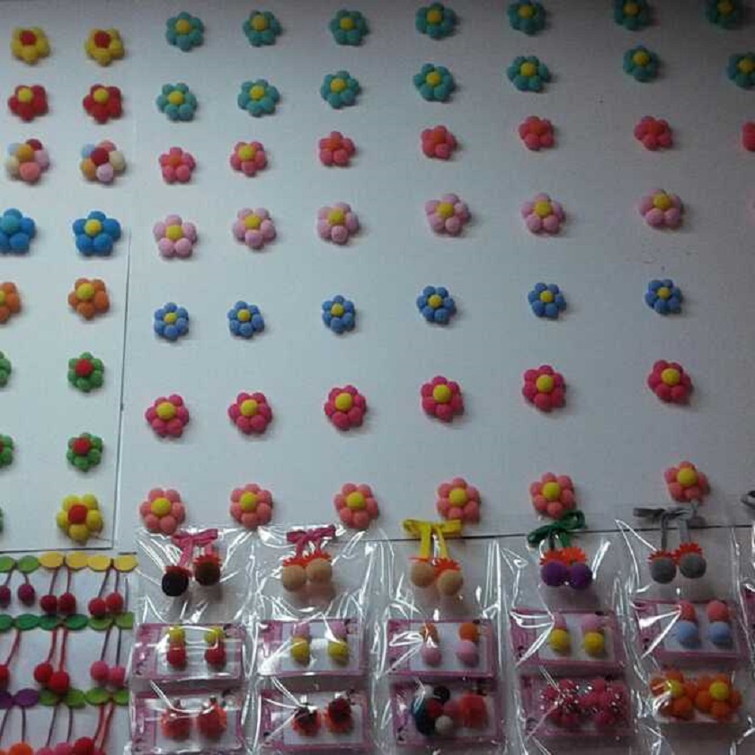 毛绒小花仿花朵发饰diy饰品配饰六瓣花布艺装饰辅料配件