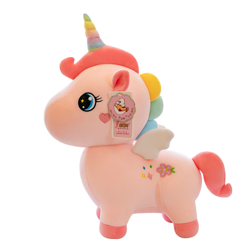 Colorful unicorn fleece toys, children's birthday gifts, cute dolls, plush toys, large throw pillows, cross-border wholesale Item Picture