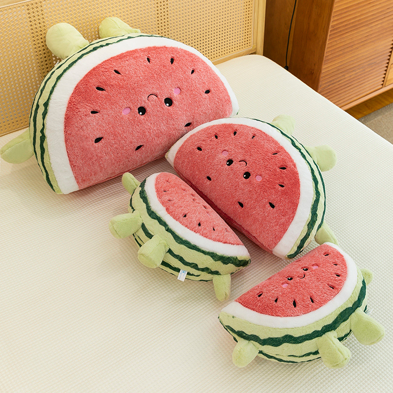 Cartoon watermelon throw pillow, plush toy doll, watermelon doll, girl's companion and soothing doll, birthday gift Application Scenario