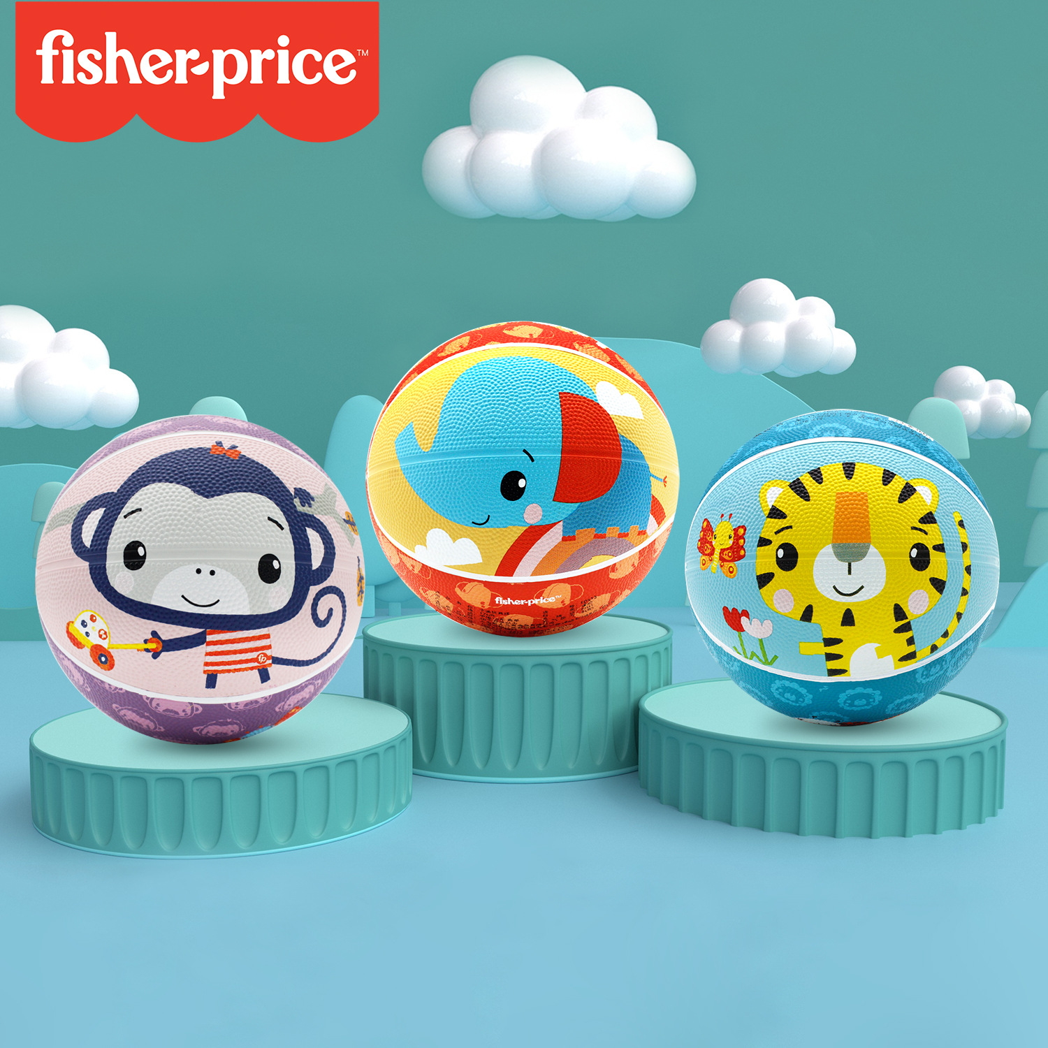 Chen Tai Children's Basketball Kindergarten rubber basketball Standard No. 3 and No. 5 cartoon basketball balls, baby toy balls Specification drawing