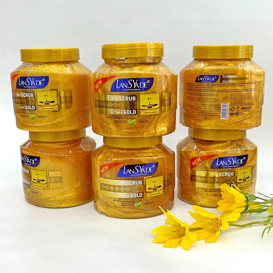 Cross-border 24K gold Scrub 500g Cleansing, Soothing and firming Mask Cream wholesale for export details Picture