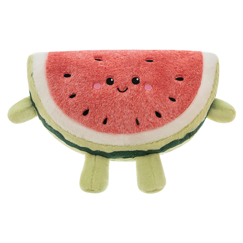 Cartoon watermelon throw pillow, plush toy doll, watermelon doll, girl's companion and soothing doll, birthday gift Item Picture