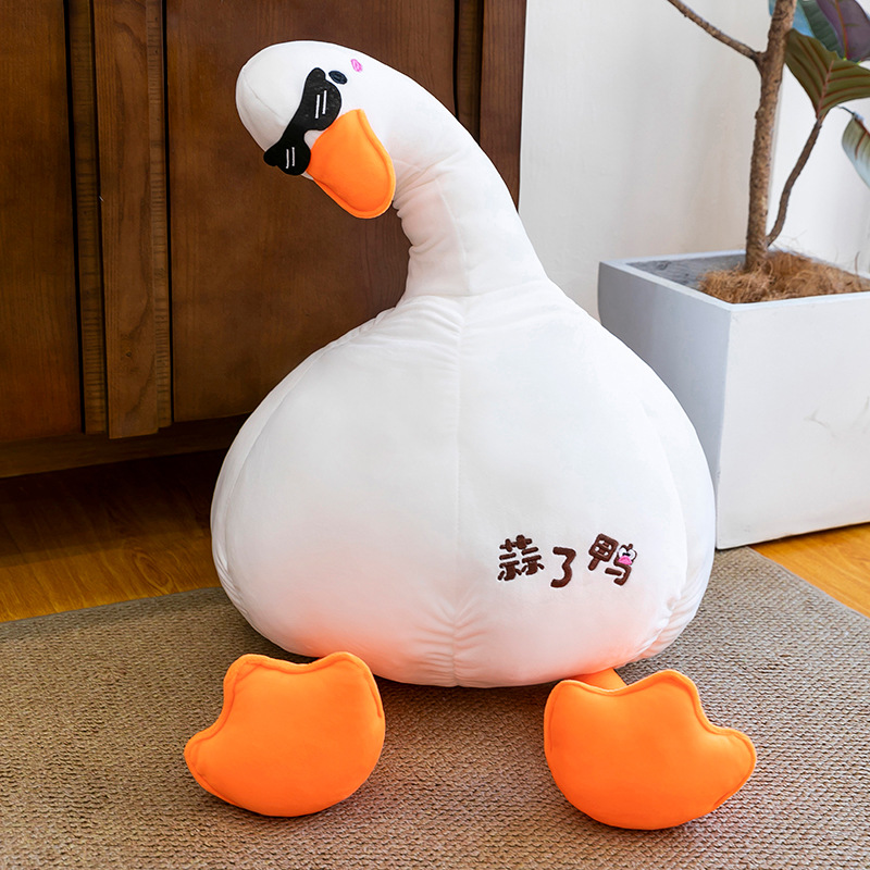 Wholesale of new cute garlic duck plush toys, creative figurines, gifts for people, living room ornaments and dolls full figure
