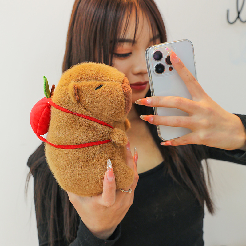 The snot bear Capibara plush toy, the popular Maillard Capybara wholesale doll, Capibara throw pillow Application Scenario