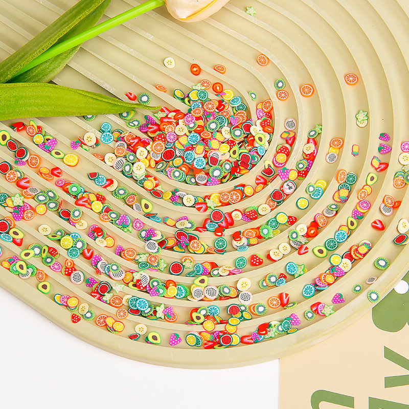Colorful cartoon animal flower slices, crystal mud fillers, diy materials, nail polish soft clay, cartoon fruit slices Specification drawing