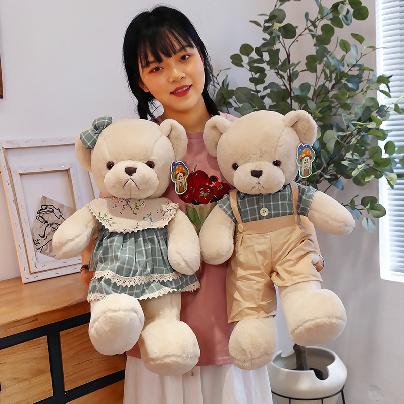 Wholesale of creative new cartoon bear plush toys, large couple bear dolls, and female sleeping cushions from the manufacturer Specification drawing