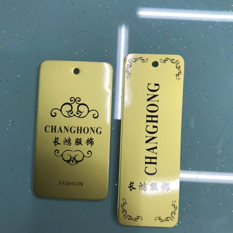 高档服装吊牌标签制品厂牛油纸烫金服装挂牌童装辅料吊牌现货