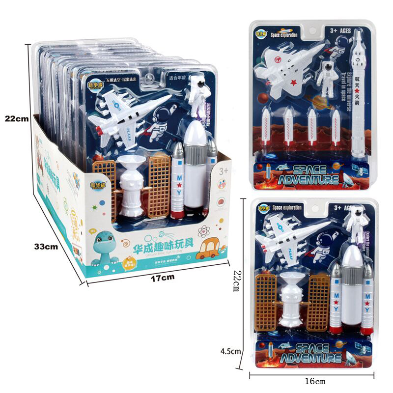 Wholesale of free shipping cartoon toys, aviation exploration series, manned space spacecraft, rocket model figures and figurines full figure