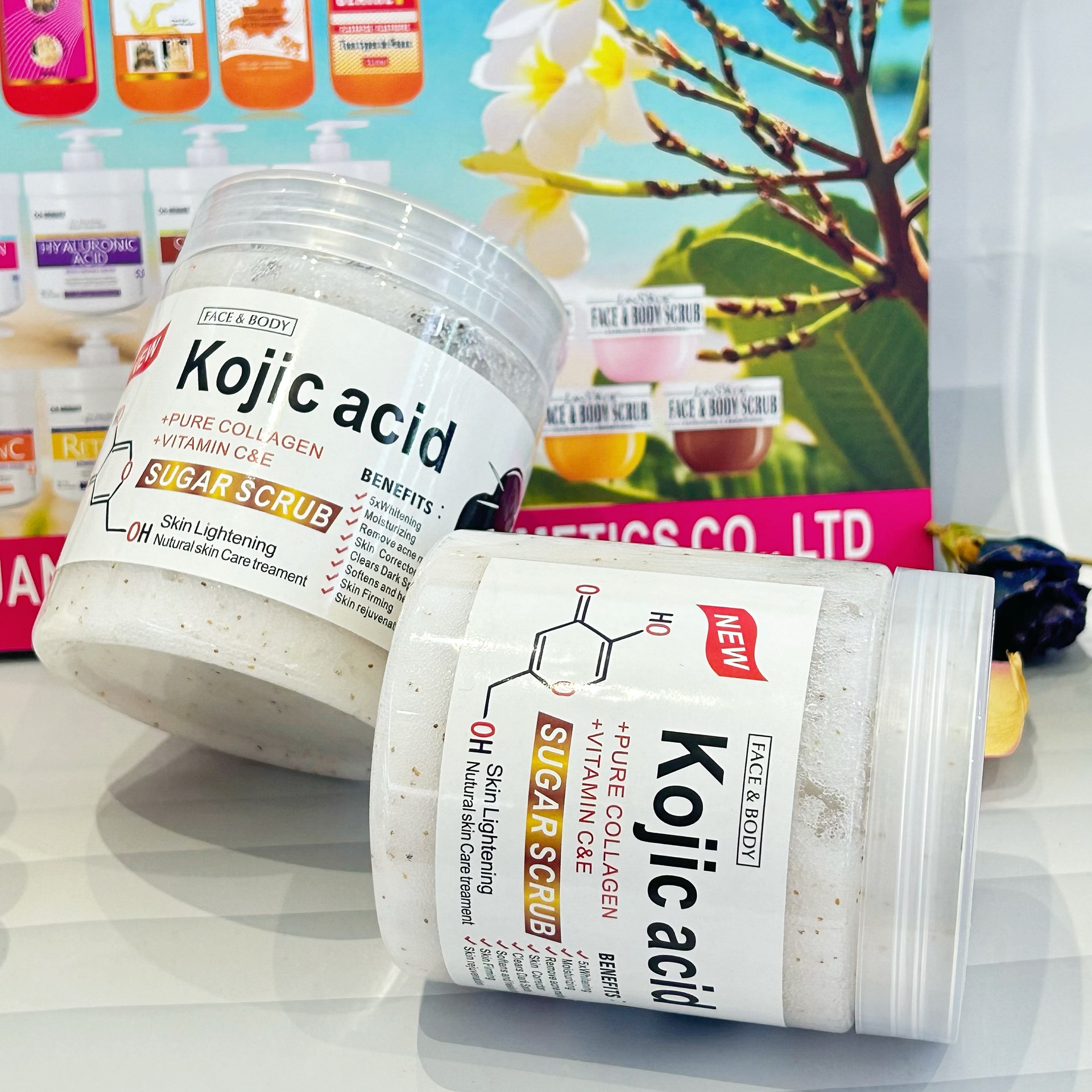 Cross-border Kojic acid bath Salt 350g Scrub for deep exfoliation and chicken skin removal, factory wholesale Application Scenario