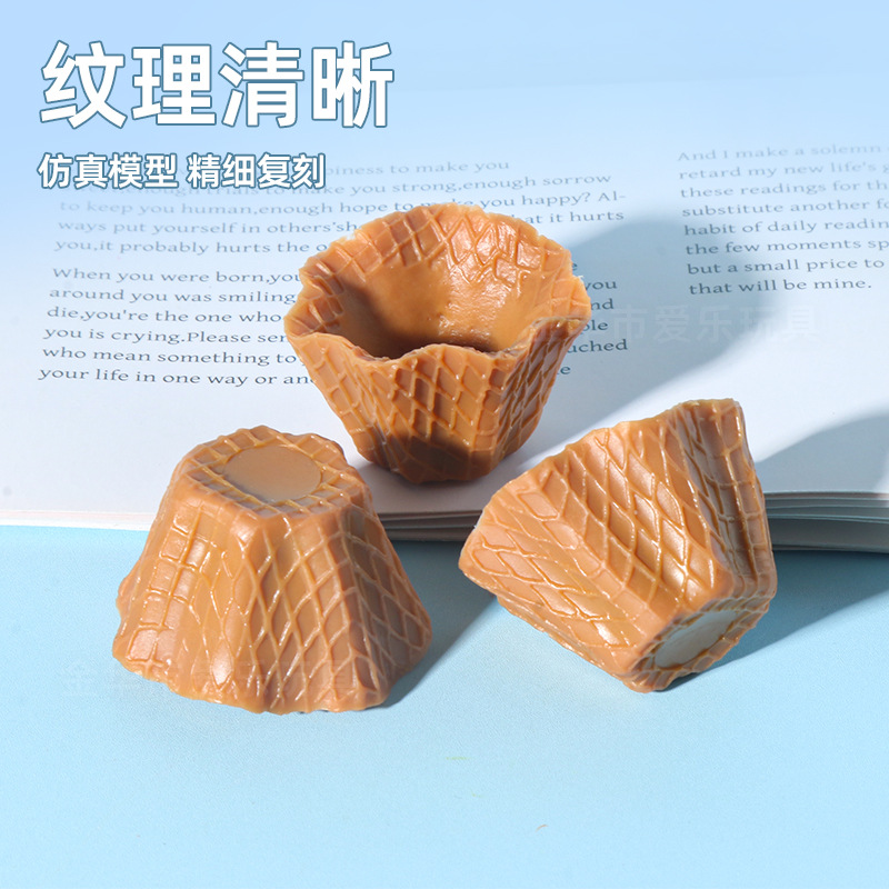 Large simulated ice cream tray, diy food and play container, cream glue, handmade accessories, children's house play toys details Picture