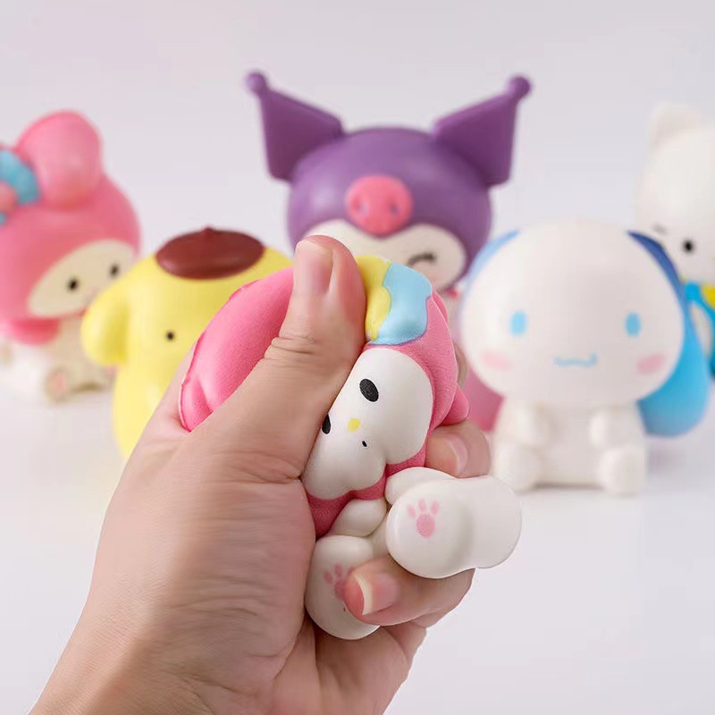 Sanrio stress-relieving doll PU slow rebound figurine Kuromi figurine Big Eared Dog Cute Cartoon toy Melody details Picture
