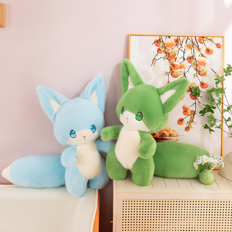 The new cross-border Spirit fox plush toy is a cute little fox doll and a soothing doll. It's a gift for children and girls Specification drawing