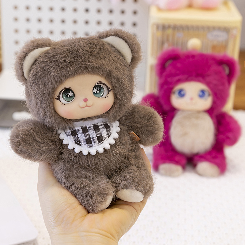 Authentic new style cute pet family rabbit plush toys, little sheep dolls, caramel doll backpacks, keychains Specification drawing