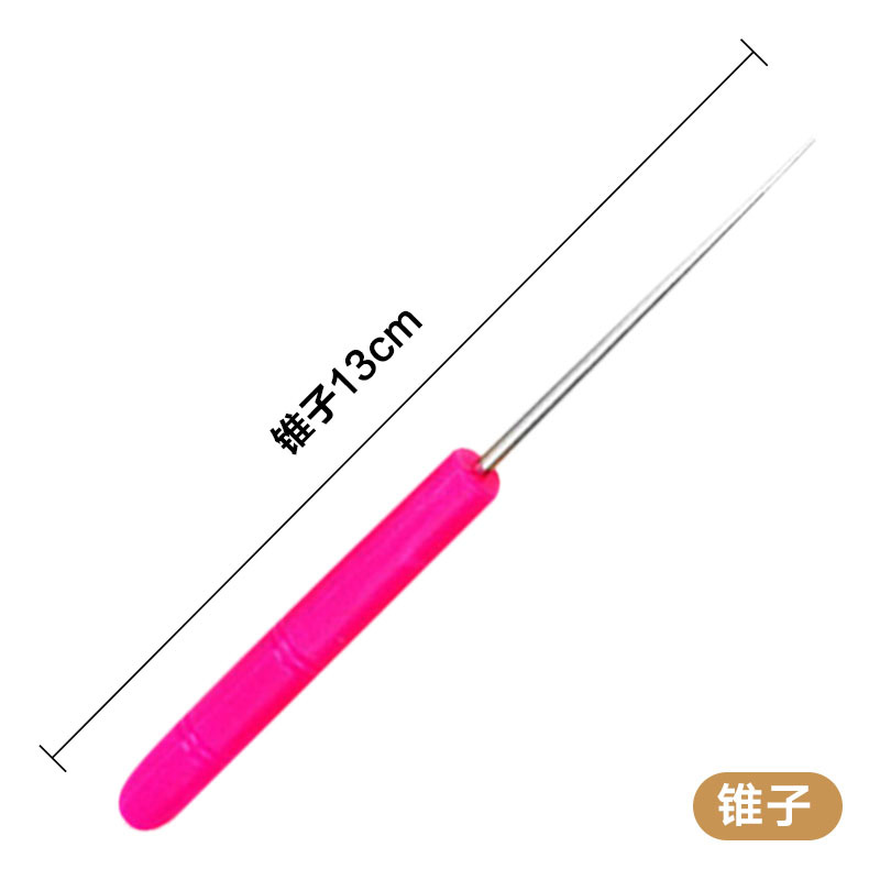 Cross-border plastic-handled cones, diy shoe drilling tools, drilling and picking needles, thousands of shoe repair needles, cones, straight cones wholesale details Picture