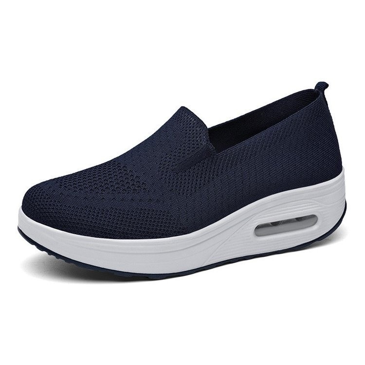 A new style of breathable mesh casual women's shoes with thick soles, height-increasing air cushion sports rocking shoes for lazy people details Picture