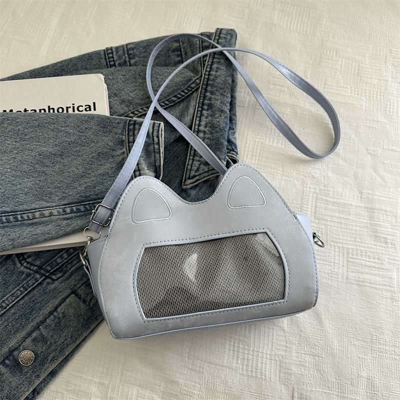 A new, fashionable and casual single-shoulder bag for women in the spring of 2025, featuring a unique and distinctive Korean cartoon cat ear bag details Picture