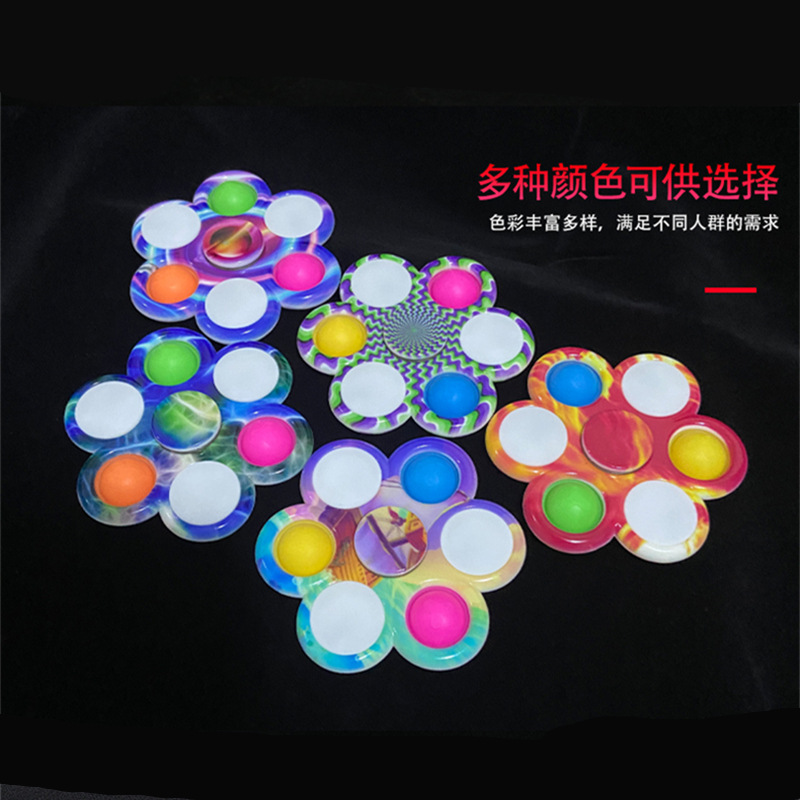 Cross-border exclusive Bubblele luminous fidget Spinner POP Night Light Stress-relieving LED Light style fidget Spinner toy gift Specification drawing