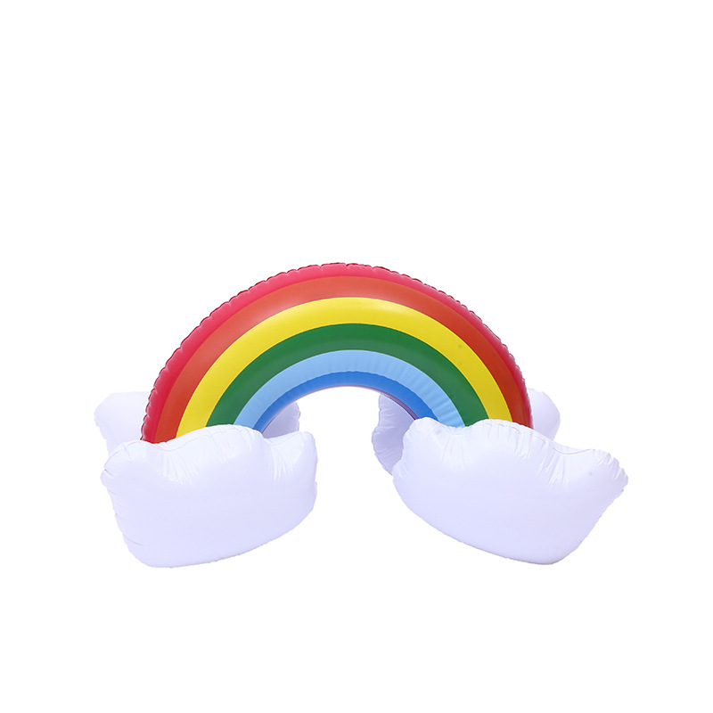 Wholesale of PVC inflatable toys, simulated inflatable cartoon seven-color rainbow cloud flower stage decorations from street stalls Specification drawing