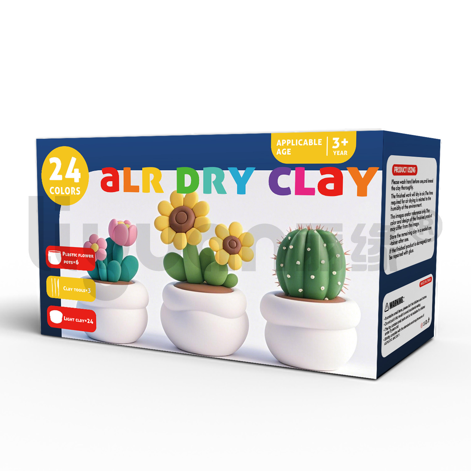 Ultra-light clay DIY potted succulent plant flower children's handicraft tool material package, colored clay plasticine set Item Picture