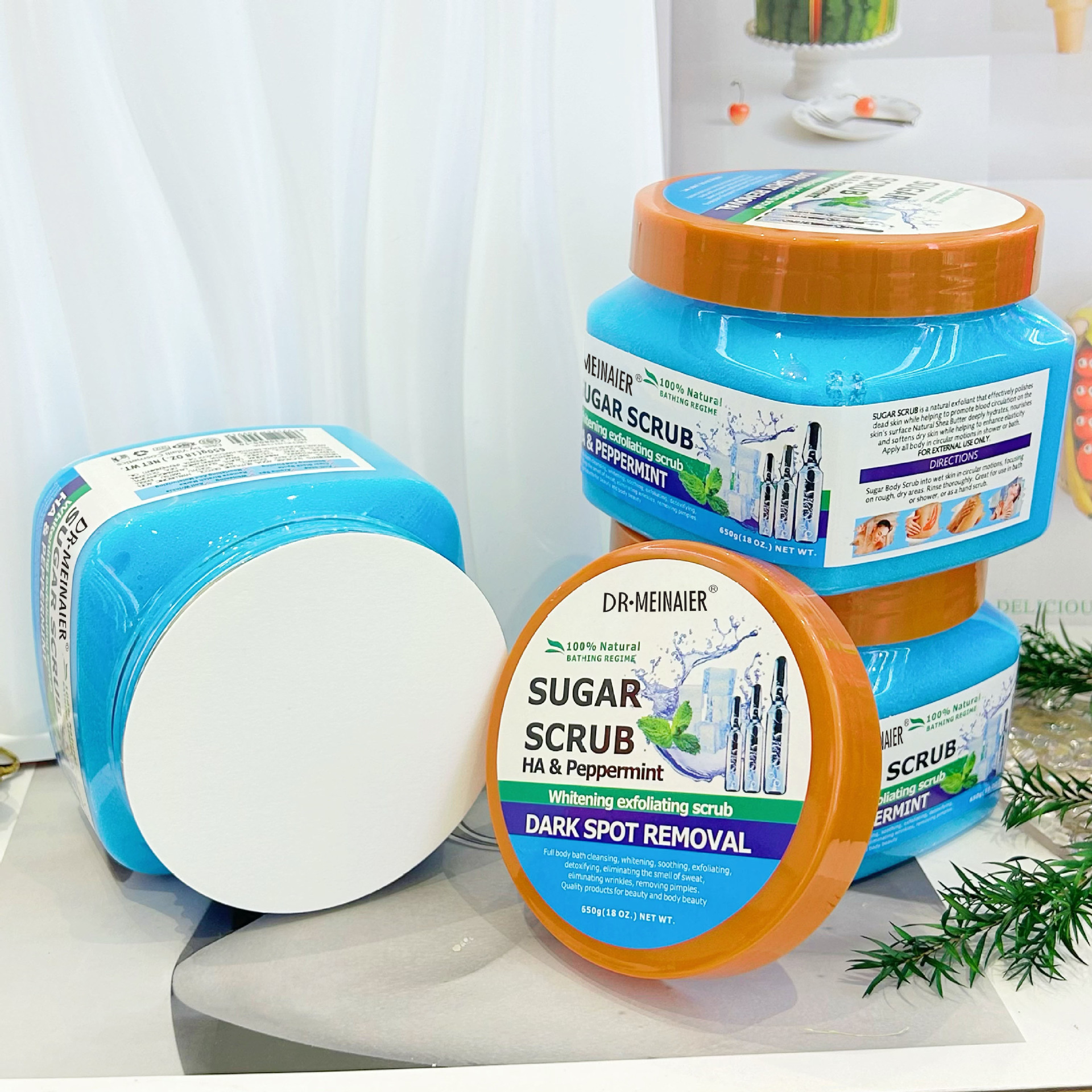 Cross-border Mint Sea Salt Bath Scrub Sugar 650g Bath Salt Bath Scrub Cream Cleanses, exfoliates and removes chicken skin Item Picture
