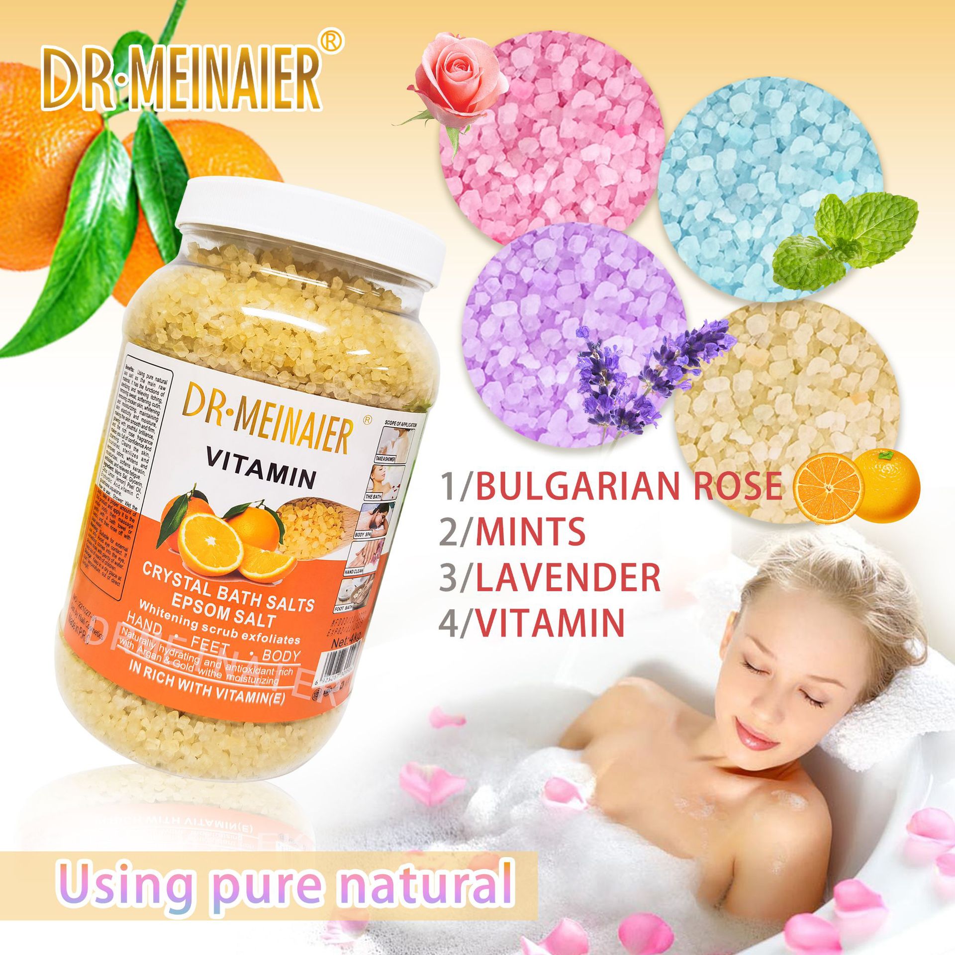 Large barrel bath salt, natural coarse salt, foot bath, body cleansing, keratin, chicken skin, crystal sea salt, cross-border spa details Picture