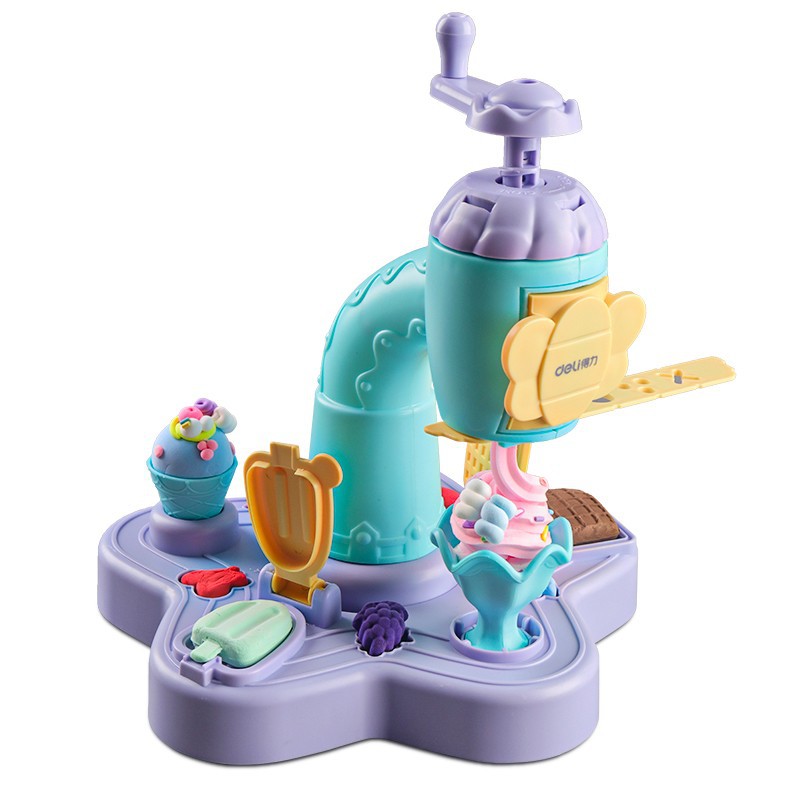 Deli 67805 ice cream toy Noodle Machine Wholesale plasticine children's food-grade colored clay mold set Item Picture
