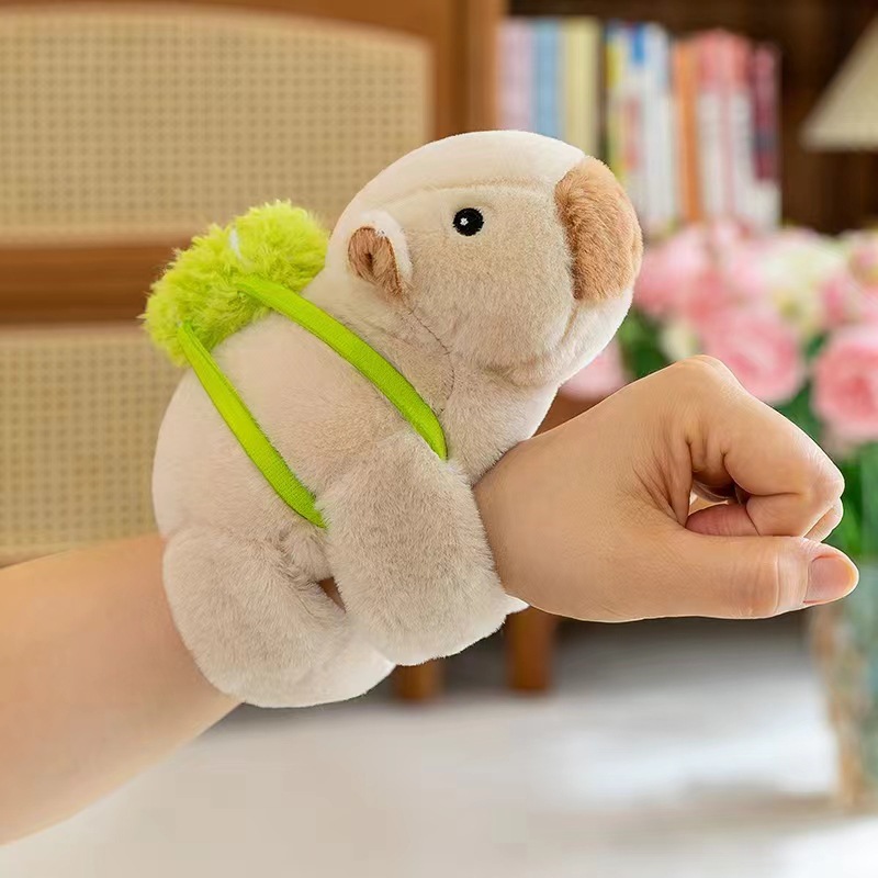 Kapipala Papa Ring wristband, Capybara doll, plush toy, creative bicycle doll, entertainment and funny grabber details Picture