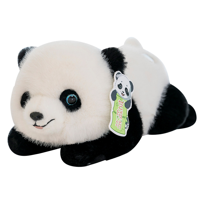 Cartoon panda sleeping plush toy, zoo souvenir, office sleeper pillow, girl panda crossbody bag Item Picture