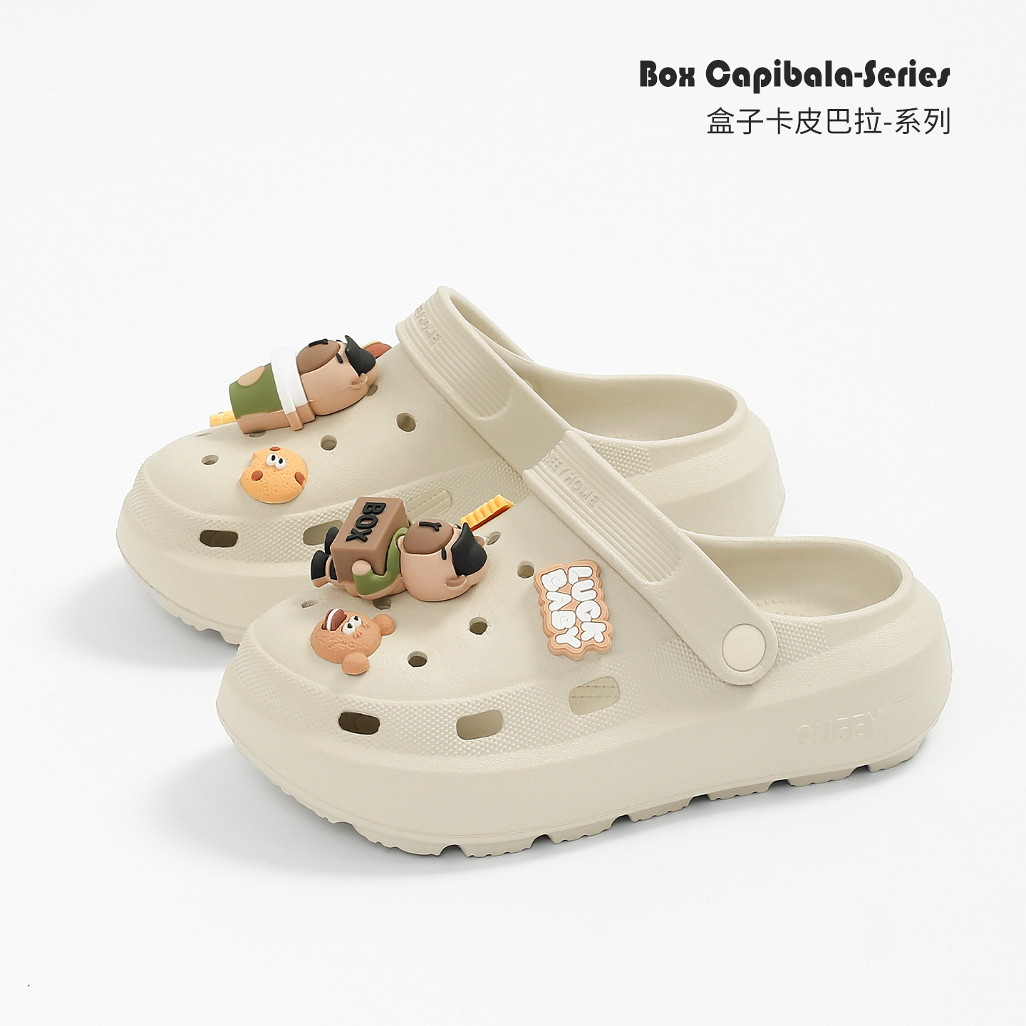 Capibara Clogs Women's Summer new style, cartoon anti-slip thick-soled breathable silent slippers for outerwear, women 15 details Picture