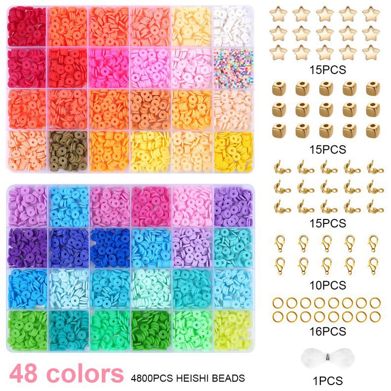 Cross-border 48-color DIY soft clay slicing set, clay bead jewelry making, bracelet, necklace, bead manufacturer wholesale Item Picture