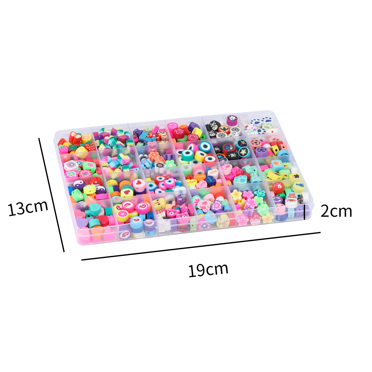 DIY making of soft clay beads, polymer clay loose beads, clay beaded bracelets, cartoon soft clay slices, handcrafted materials Application Scenario