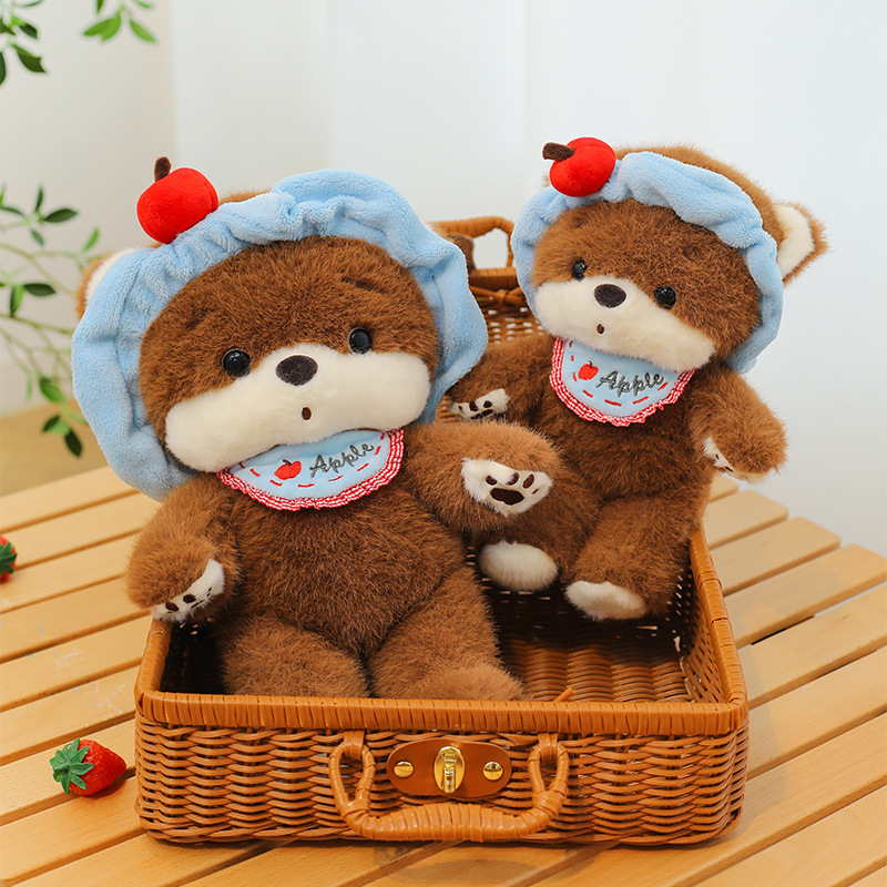 New Apple headband, bear doll, plush toy, girl sleeping pillow, birthday gift, soft and cute wholesale full figure