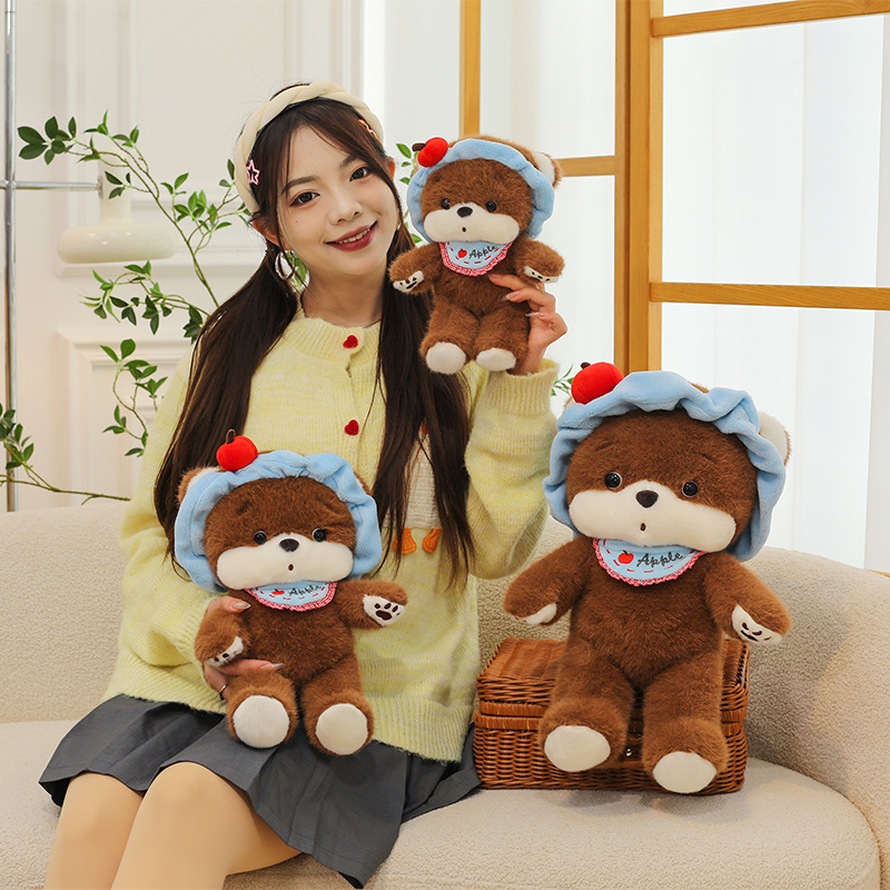 New Apple headband, bear doll, plush toy, girl sleeping pillow, birthday gift, soft and cute wholesale Application Scenario