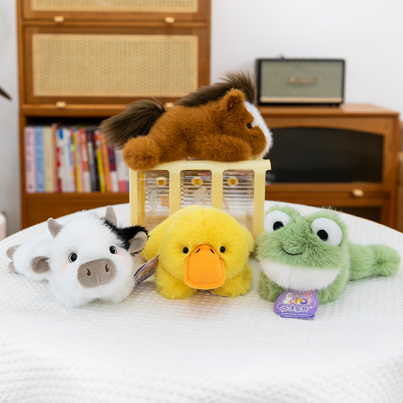Wholesale of new cute Papa Palm-sized treasure Little Horse Frog soothing plush toys details Picture