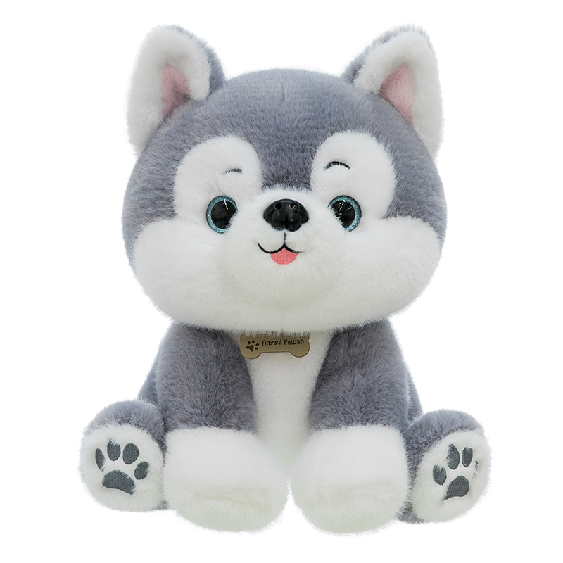 Cross-border simulation dog husky plush toy doll, children's cute dog doll, cloth doll gift Item Picture