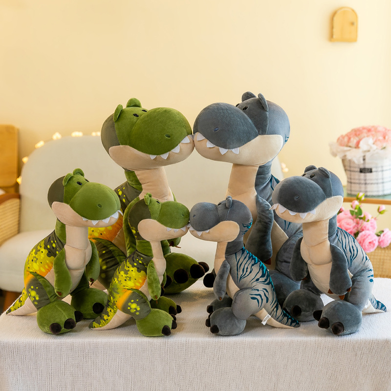 Wholesale of Douyin's same style dinosaur brothers plush toys, realistic and cute Tyrannosaurus rex dolls, children's stuffed dolls details Picture