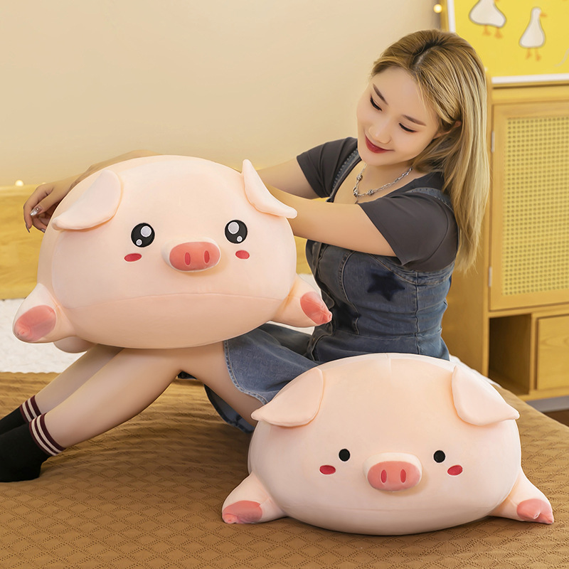 New shy pig plush toys, cute pig throw pillows, children's dolls, boys' and girls' gift pillows wholesale Specification drawing