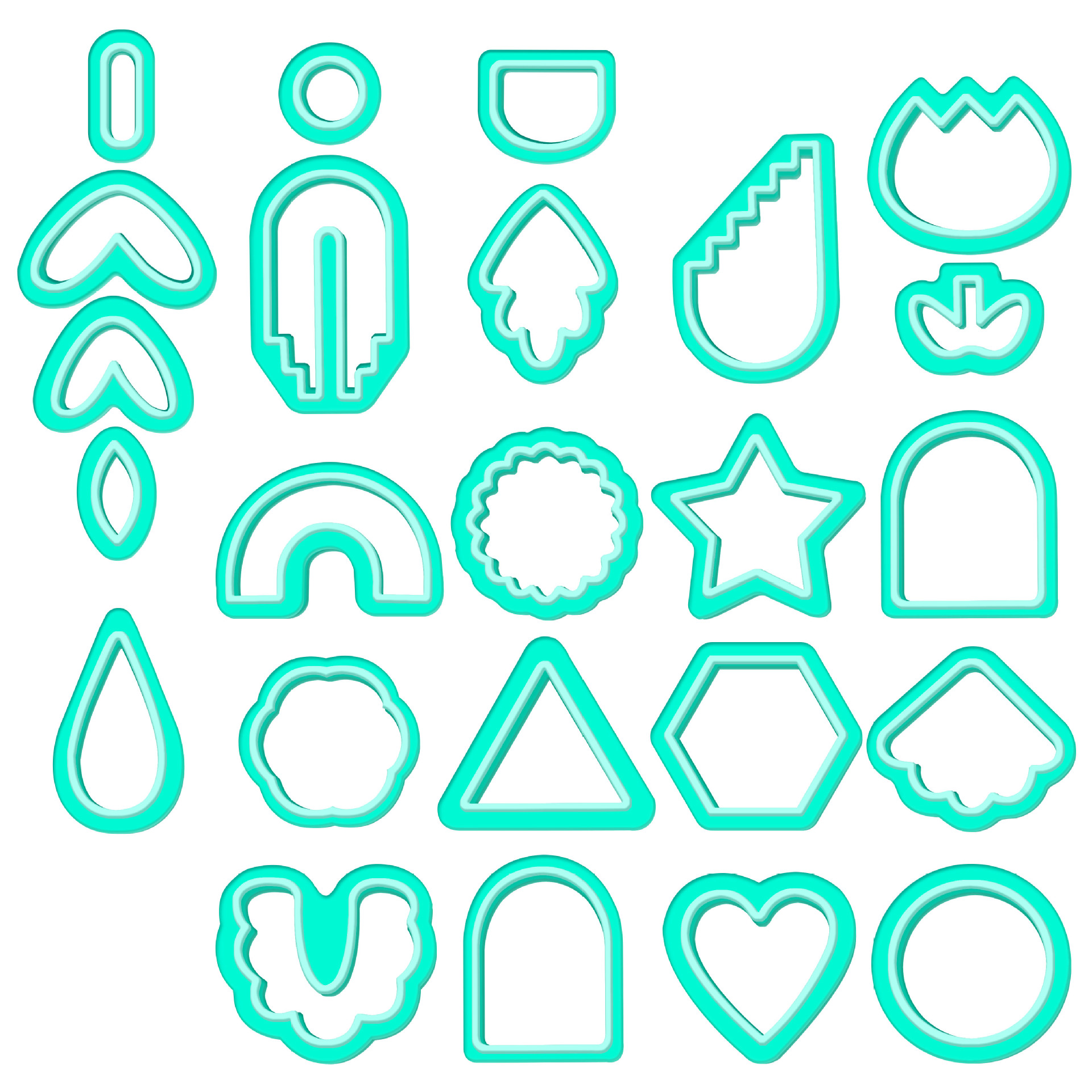 Cross-border bestseller 148 sets of DIY earrings and earrings molds, geometric patterns, soft clay, colored clay, clay cutters, handcrafted Item Picture