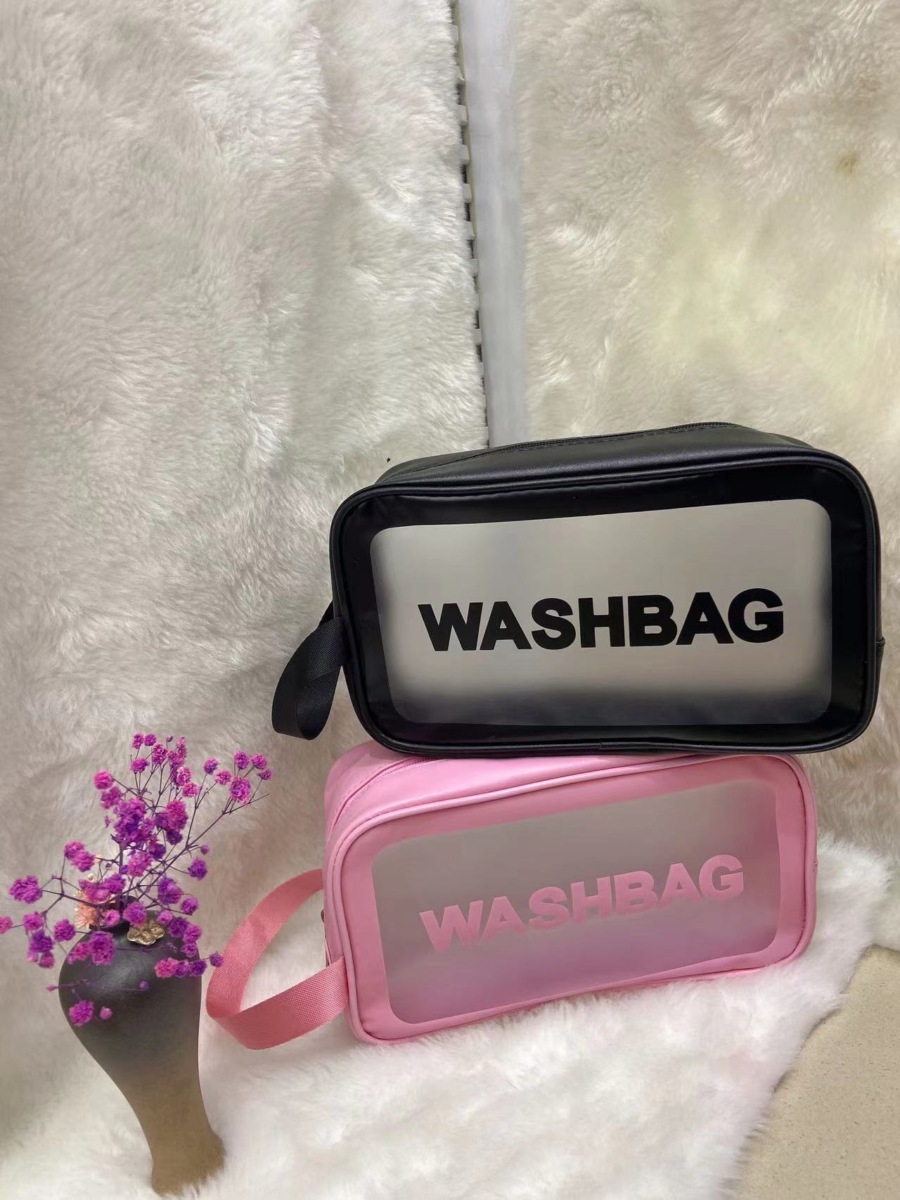 化妆包便携式手提透明旅行洗漱包PU磨砂防水化妆品收纳袋大容量01