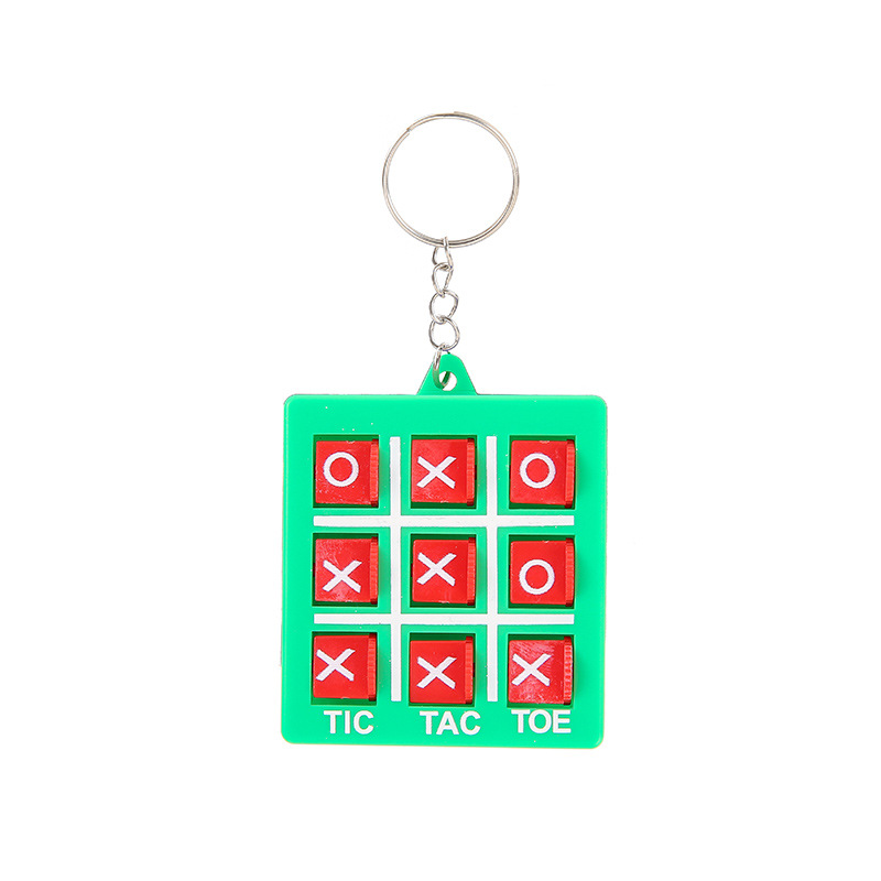 Mini Tic-Tac-head keychain, children's three-in-one XO Chess Puzzle training toy gift, rotating game chess pendant Item Picture