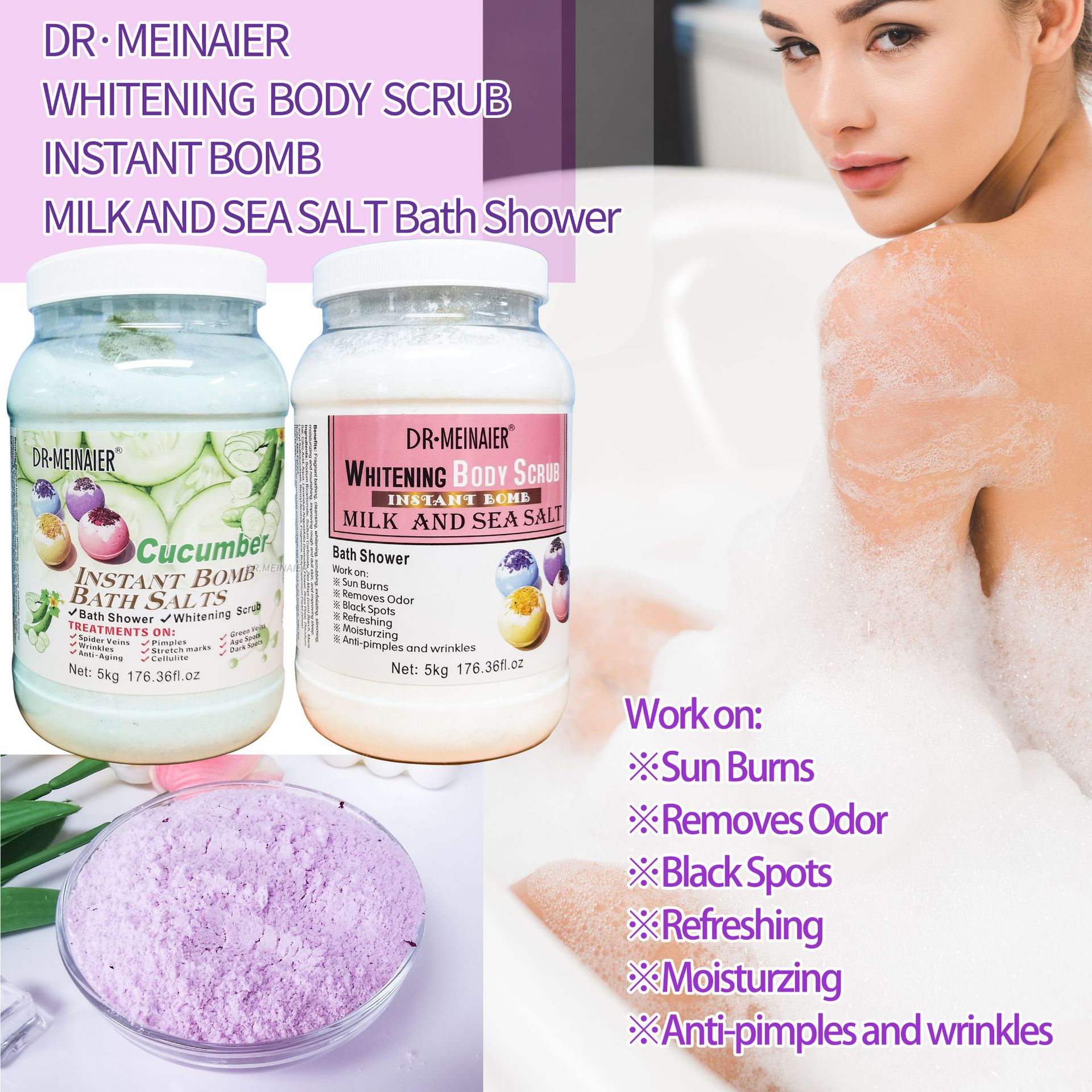 Cross-border Explosive Petal Bath Salt Instant Bath Powder Nourishing Moisturizing Scrub Powder Bath Salt Scrub Salt Batch 5kg Application Scenario