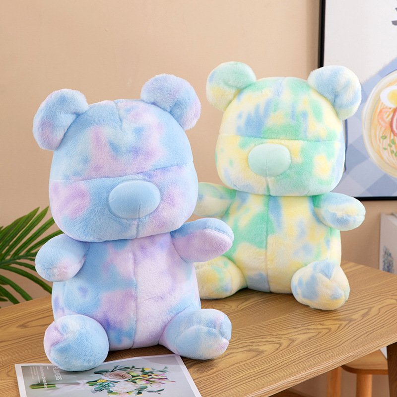 Cartoon violence, colorful bear plush toys, tie-dyed teddy bear dolls, children's birthday gifts, wholesale in the mall details Picture