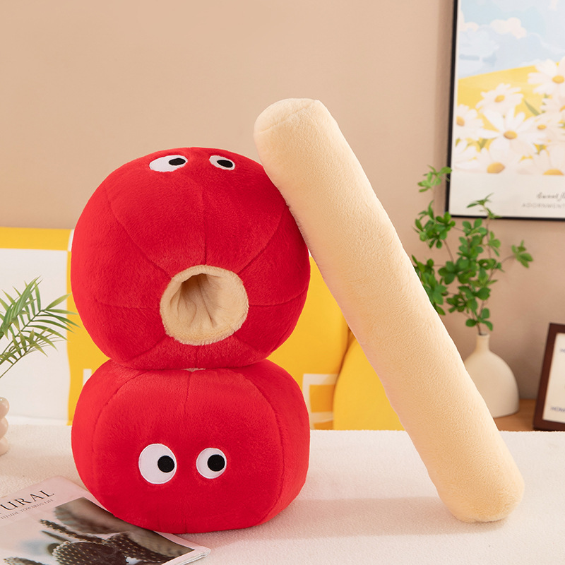 Sugar-coated haws throw pillow, a popular Nordic home sofa cushion, cute sugar-coated haws plush toy, a bedroom bay window gift Application Scenario