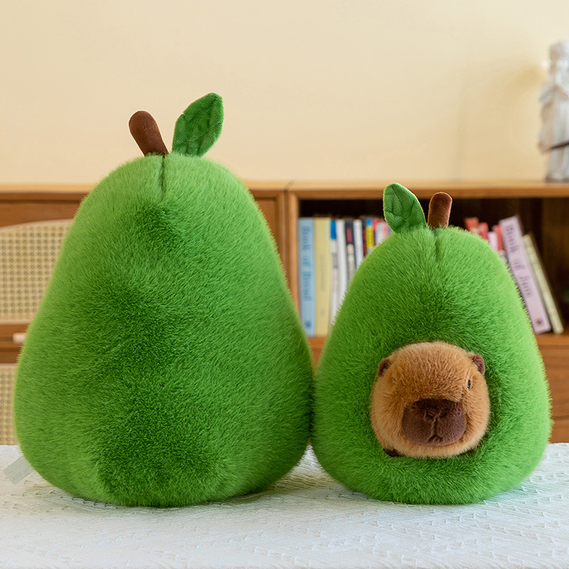 Wholesale of cross-border cute Kapibara figurines, avocado capybara dolls, plush toys, detachable sleeping pillows Specification drawing