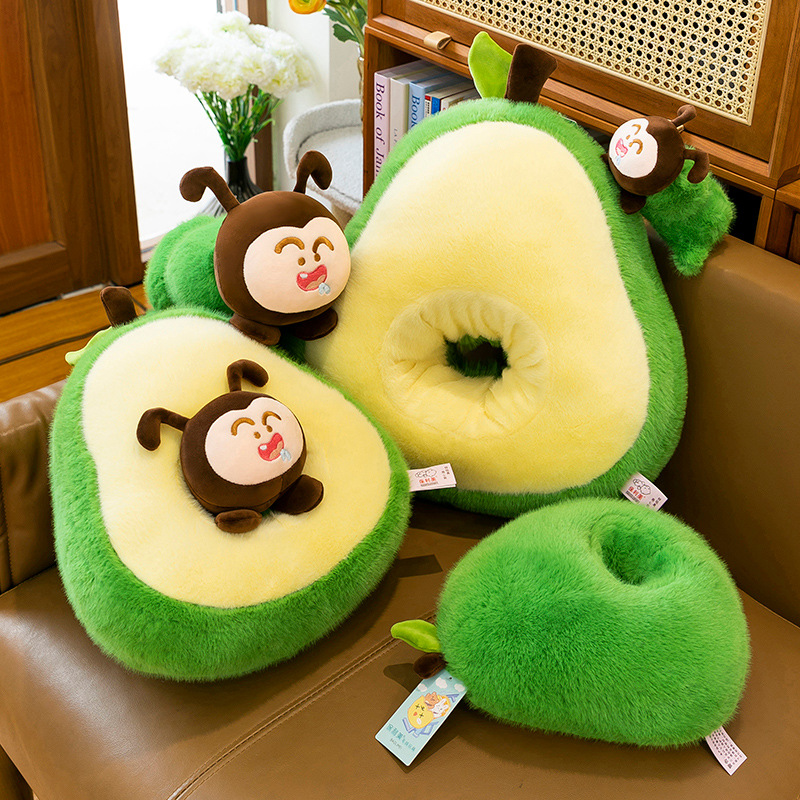 Avocado eating doll, multi-functional throw pillow, plush toy, nap pillow doll, festival gift wholesale in the mall full figure