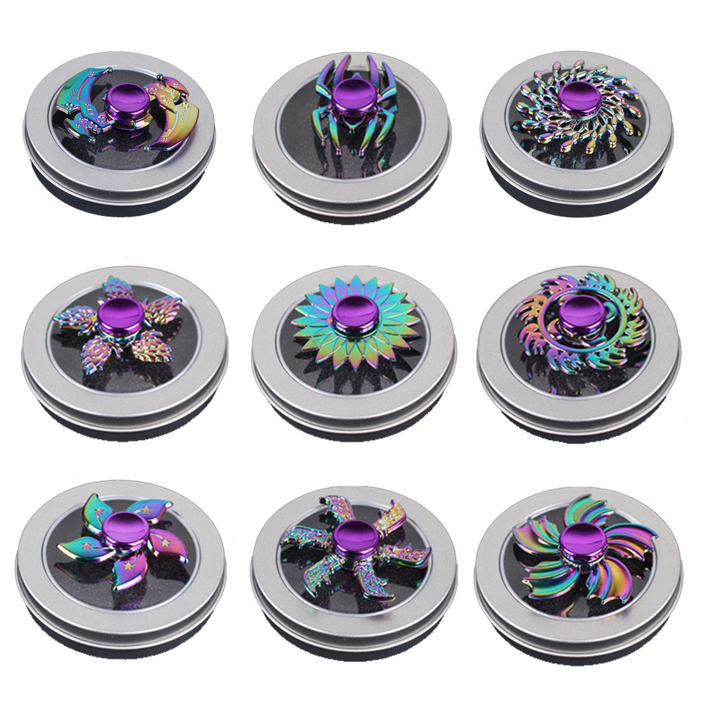 Alloy tip spinner stress-relieving toy, rotating colorful metal finger spinner, a children's finger stress-relieving wonder full figure